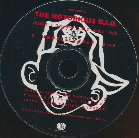 The Notorious B.I.G.: Juicy 4-Track Maxi-Single w/ No Artwork