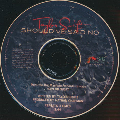Taylor Swift: Should've Said No 3-Track Promo w/ No Artwork