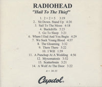 Radiohead: Hail To The Thief Numbered Advance Promo w/ Back Artwork