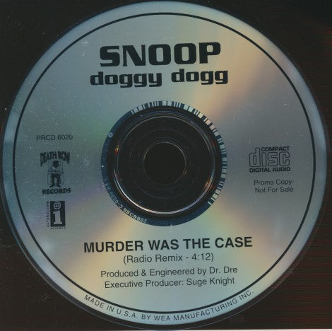 Snoop Doggy Dogg: Murder Was The Case: Radio Remix Promo w/ Back Artwork - NeverDieMedia