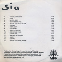 Sia: Some People Have Real Problems: Instrumentals 15-Track Promo w/ Front Artwork