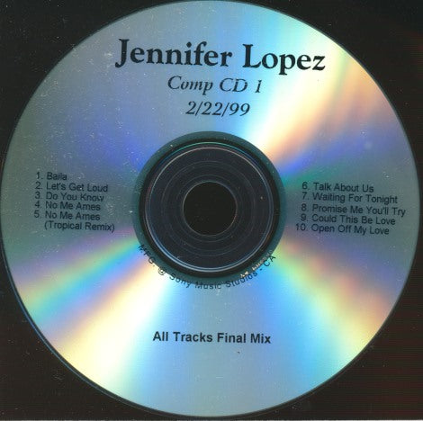 Jennifer Lopez: Comp CD 1 (2/22/99) 10-Track Promo w/ Back Artwork
