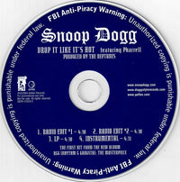 Snoop Dogg: Drop It Like It's Hot 4-Track Promo w/ Back Artwork - NeverDieMedia