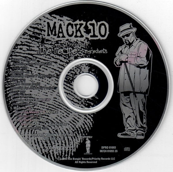 Mack 10: The Recipe: Ingredients 6-Track  Promo w/ Back Artwork