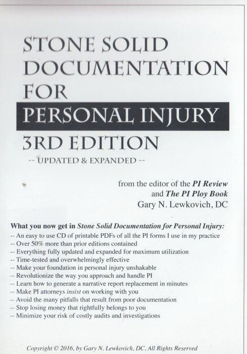 Stone Solid Documentation For Personal Injury 3rd Edition