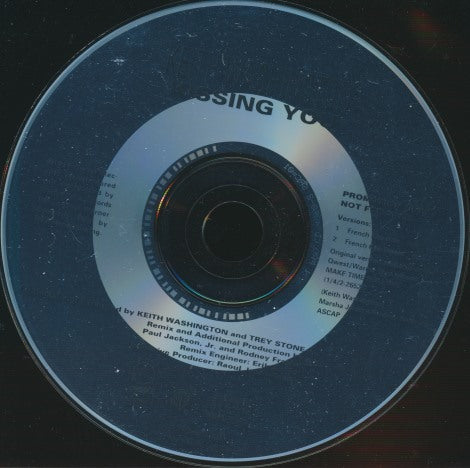 Keith Washington: Kissing You 2-Track Promo w/ Back Artwork