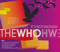 The Who: It's Not Enough Promo w/ Back Artwork