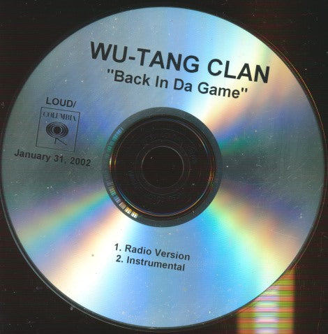 Wu-Tang Clan: Back In Da Game 2-Track Promo w/ No Artwork