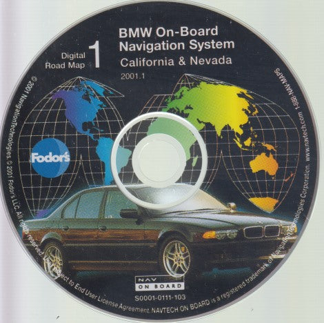 BMW On-Board Navigation System: California & Nevada: Digital Road Map 1 2001.1
