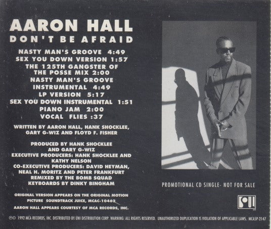 Aaron Hall: Don't Be Afraid 8-Track Promo w/ Back Artwork
