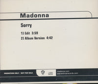 Madonna: Sorry 2-Track Promo w/ Back Artwork - NeverDieMedia