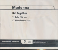 Madonna: Get Together 2-Track Promo w/ Water Damaged Back Artwork