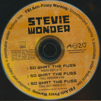 Stevie Wonder: So What The Fuss 3-Track Promo w/ Back Artwork