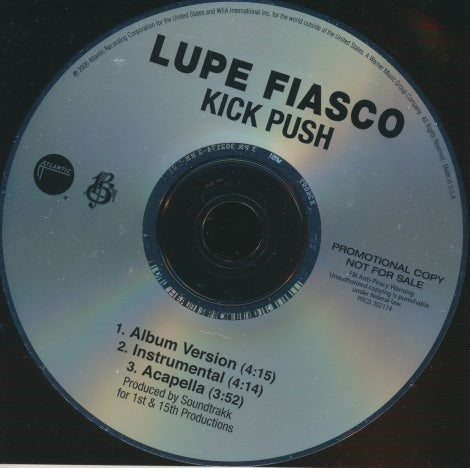 Lupe Fiasco: Kick Push 3-Track Promo w/ Back Artwork