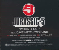 Jurassic-5 Feat. Dave Matthews Band: Work It Out 3-Track Promo w/ Back Artwork