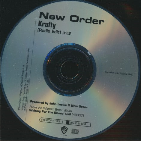 New Order: Krafty Promo w/ Back Artwork