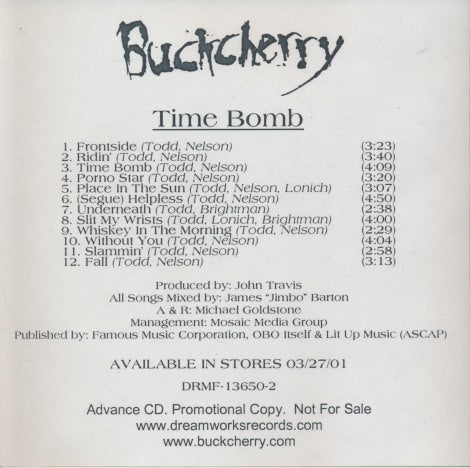 Buckcherry: Time Bomb Advance Promo