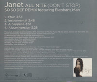 Janet Featuring Elephant Man: All Nite (Don't Stop) So So Def Remix 4-Track Promo