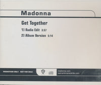 Madonna: Get Together 2-Track Promo w/ Back Artwork