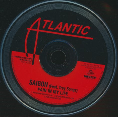 Saigon (Feat. Trey Songz): Pain In My Life 3-Track Promo w/ Back Artwork