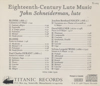 John Schneiderman: Eighteenth-Century Lute Music