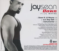 Jay Sean: Down 3-Track Promo w/ Back Artwork