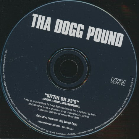 Tha Dogg Pound: Sittin On 23's 3-Track Promo w/ Back Artwork
