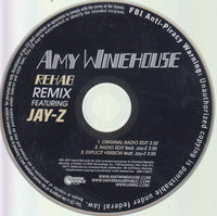 Amy Winehouse Featuring Jay-Z: Rehab Remix 3-Track Promo w/ Back Artwork