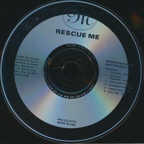 Madonna: Rescue Me 6-Track Promo w/ Back Artwork