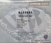 Madonna: Rescue Me 6-Track Promo w/ Back Artwork