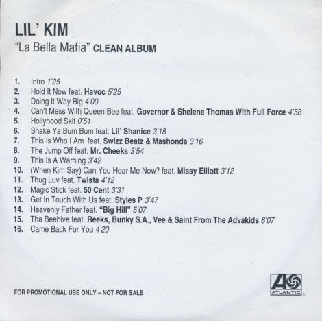 Lil' Kim: La Bella Mafia Clean Album Promo w/ Front Artwork