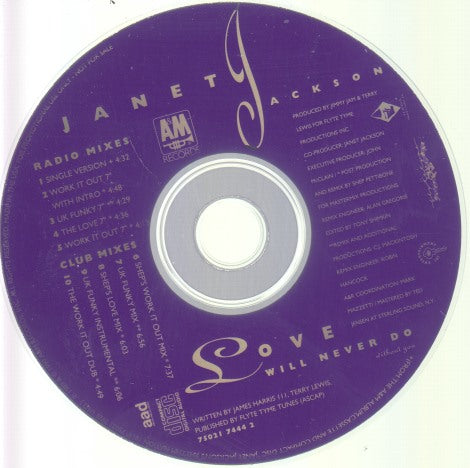 Janet Jackson: Love Will Never Do (Without You): The Remixes 10-Track Promo w/ No Artwork
