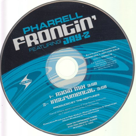 Pharrell: Frontin' 2-Track Promo w/ No Artwork - NeverDieMedia
