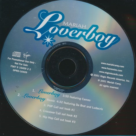 Mariah Carey: Loverboy 5-Track Promo (Blue Artwork) w/ Back Artwork