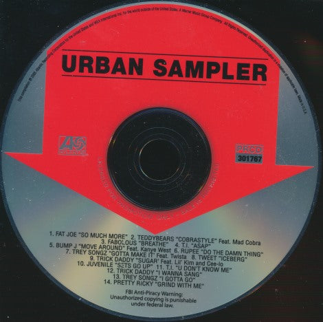 Atlantic Urban Sampler 14-Track Promo w/ Back Artwork