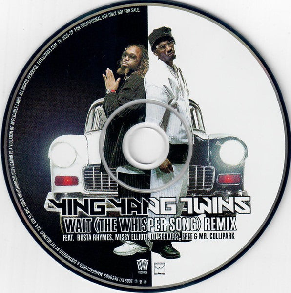 Ying Yang Twins: Wait (The Whisper Song) Remix 5-Track Promo w/ Back Artwork