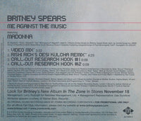 Britney Spears Featuring Madonna: Me Against The Music 4-Track Promo w/ Back Artwork