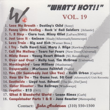 What's Hot!! Vol. 19 18-Track Promo