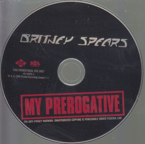 Britney Spears: My Prerogative 3-Track Promo w/ Back Artwork