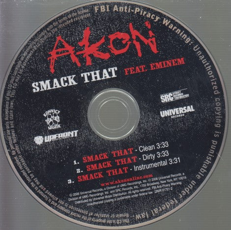 Akon: Smack That 3-Track Promo w/ No Artwork