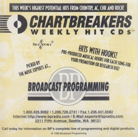 Chartbreakers: Weekly Hit CHW-4396 October 25, 1996 Promo 21-Track