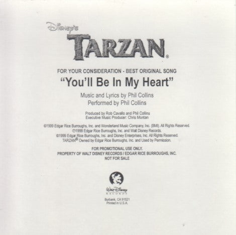 Tarzan: Best Original Song: You'll Be In My Heart 1-Track FYC Promo