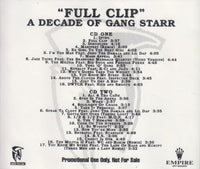 Gang Starr: Full Clip: A Decade Of Gang Starr 35-Track 2-Disc Set Promo w/ Back Artwork