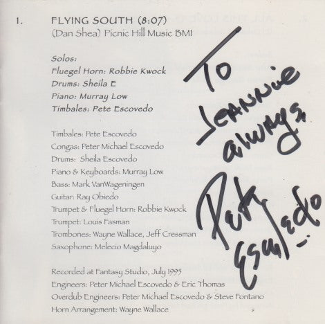 Pete Escovedo: Flying South Signed