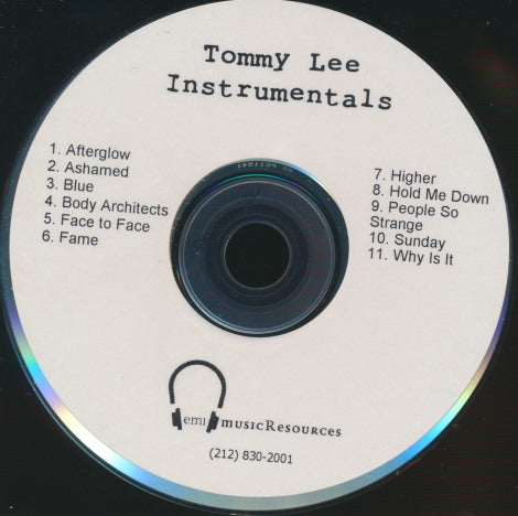 Tommy Lee: Instrumentals Promo w/ Back Artwork