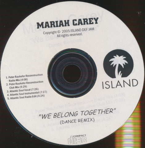 Mariah Carey: We Belong Together (Dance Remix) 5-Track Promo w/ No Artwork