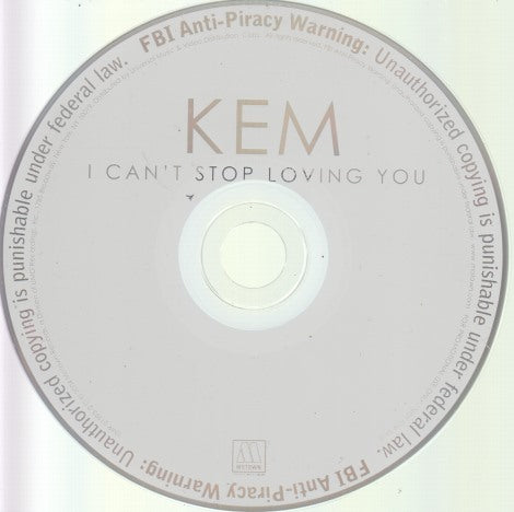 Kem: I Can't Stop Loving You 2-Track Promo w/ Back Artwork