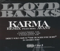 Lloyd Banks Featuring Avant: Karma: Remix 3-Track Promo w/ Back Artwork