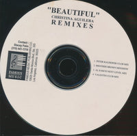 Christina Aguilera: Beautiful Remixes 4-Track Promo w/ Discolored Back Artwork