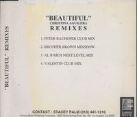 Christina Aguilera: Beautiful Remixes 4-Track Promo w/ Discolored Back Artwork